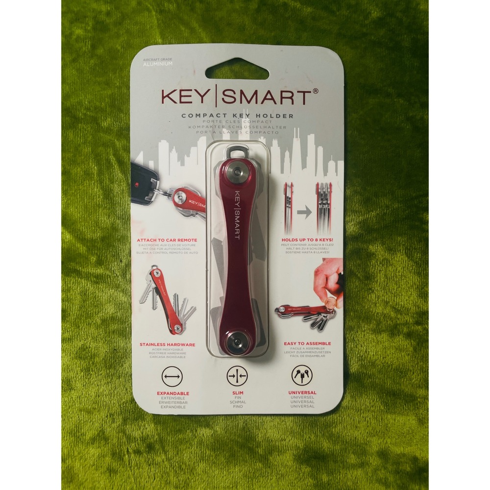 KeySmart Compact Key Holder‎ Red Organizer EDC Slim Expandable New